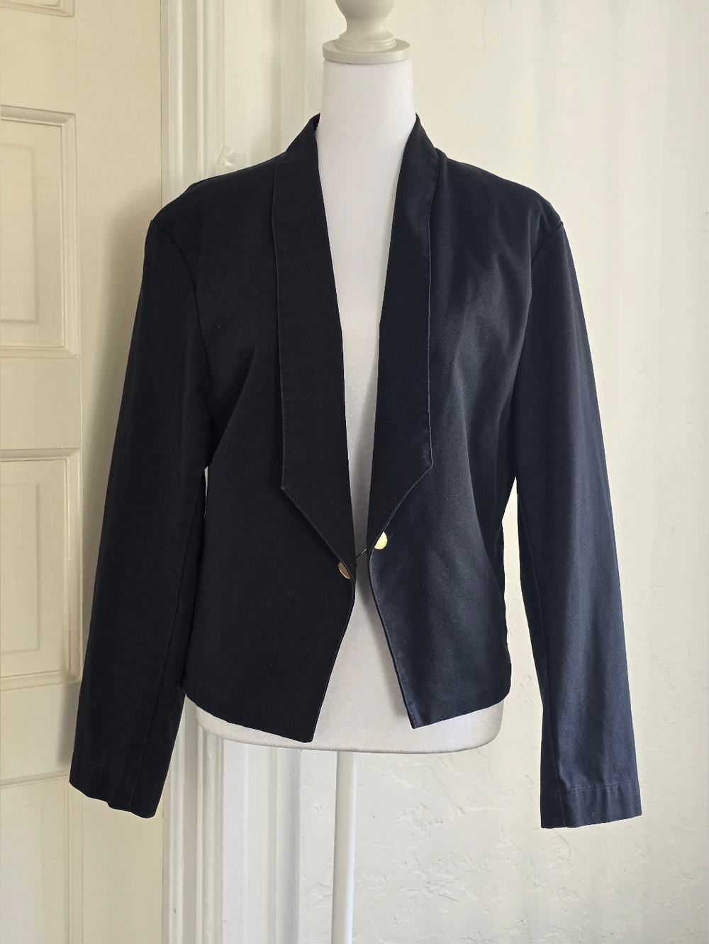 Black Women's Open Front Blazer Jacket - Classic Tailored Style